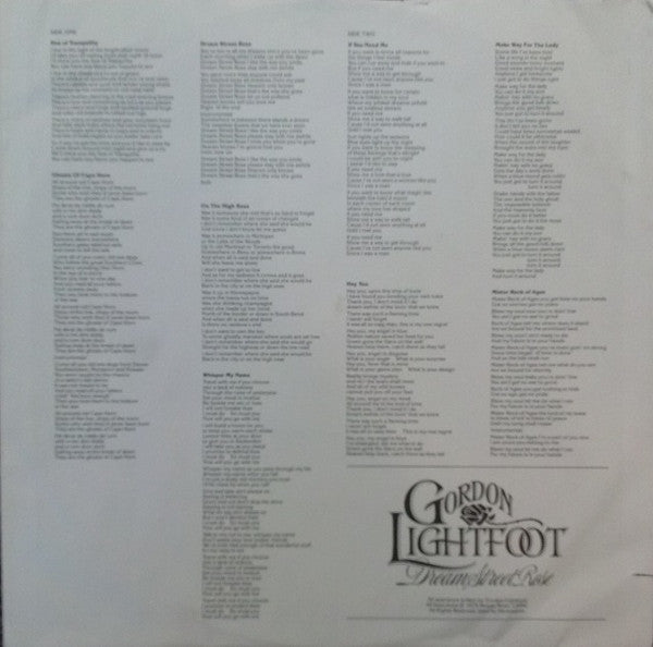 Lightfoot, Gordon - Dream Street Rose (VG) (Vinyl LP)