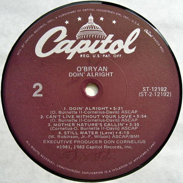 O'Bryan - Doin' Alright (VG) (Vinyl LP)