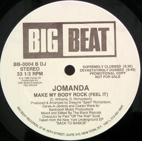 Jomanda - Make My Body Rock (Feel It) (Vinyl, VG+) (Vinyl LP)