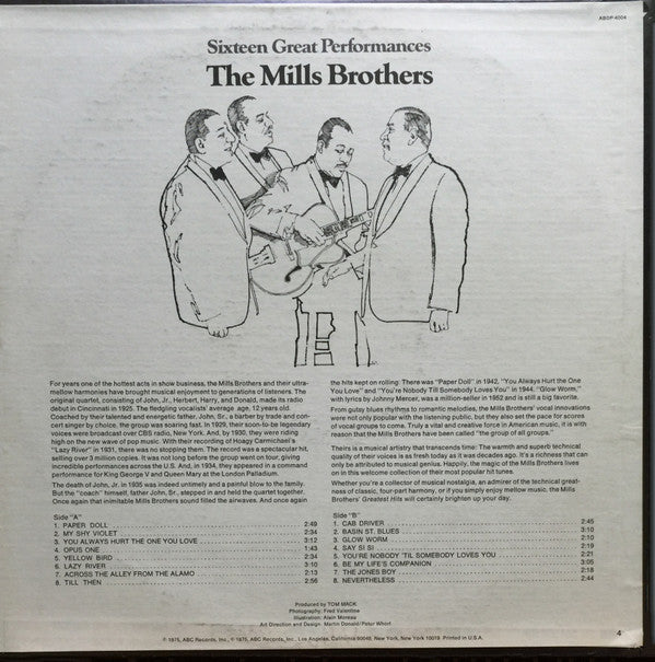 Mills Brothers - Sixteen Great Performances (VG+) (Vinyl LP)