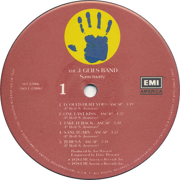 Geils, J. Band - Sanctuary. (VG+) (Vinyl LP)