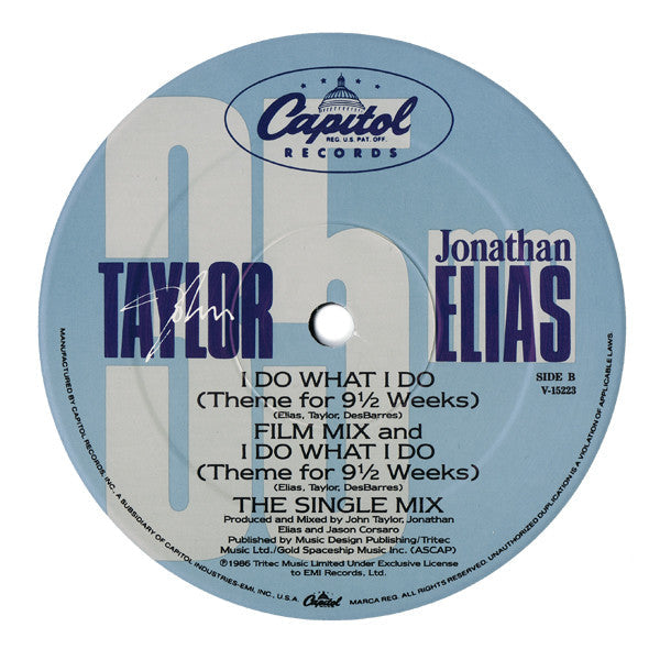 Taylor, John - I Do What I Do (Theme For 9 ½ Weeks) (NM or M-) (Vinyl LP)