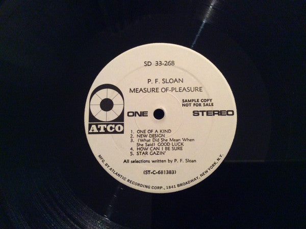 Sloan, P.F. - Measure Of–Pleasure (VG) (Vinyl LP)