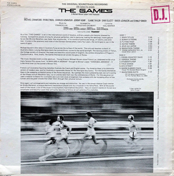 Francis Lai - The Games (Vinyl, VG+) (Vinyl LP)