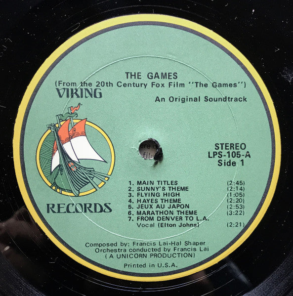 Francis Lai - The Games (Vinyl, VG+) (Vinyl LP)