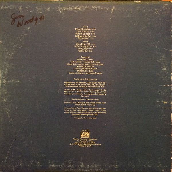 Geils, J. Band - Nightmares ...And Other Tales From The Vinyl Jungle (VG) (Vinyl LP)