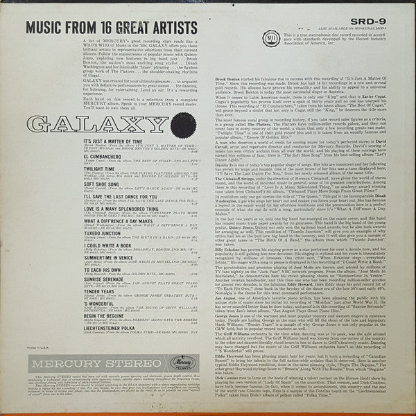 Various - Galaxy (Music From Sixteen Great Artists) (VG) (Vinyl LP)
