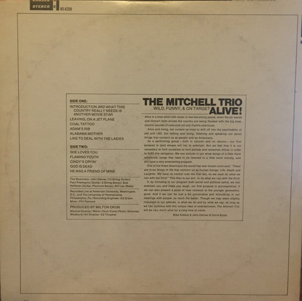 Mitchell Trio - Alive (VG) (Vinyl LP)