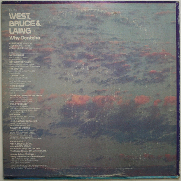 West, Bruce & Laing - Why Dontcha (VG+) (Vinyl LP)