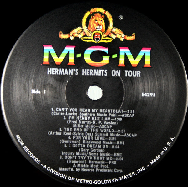 Herman's Hermits - Their Second Album! Herman's Hermits On Tour (Vinyl, VG+) (Vinyl LP)