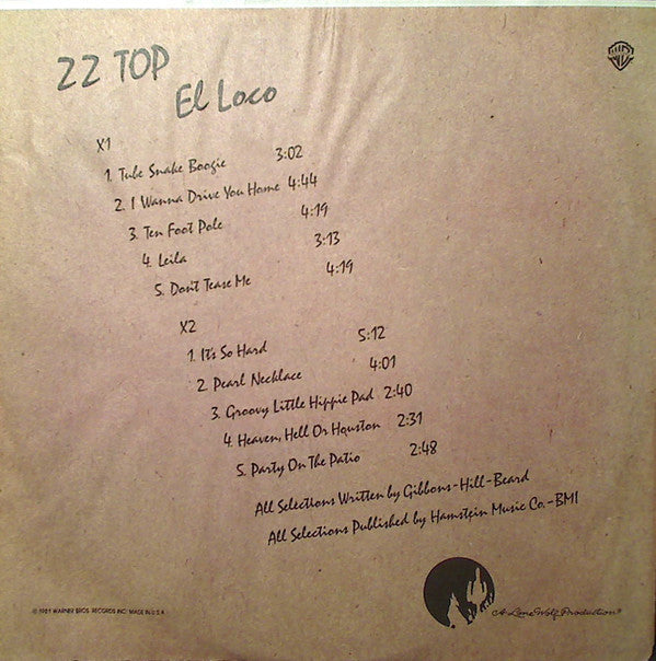 ZZ Top - El Loco (Vinyl, VG+) (Vinyl LP)