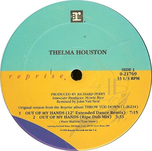 Houston, Thelma - Out Of My Hands (VG+) (Vinyl LP)