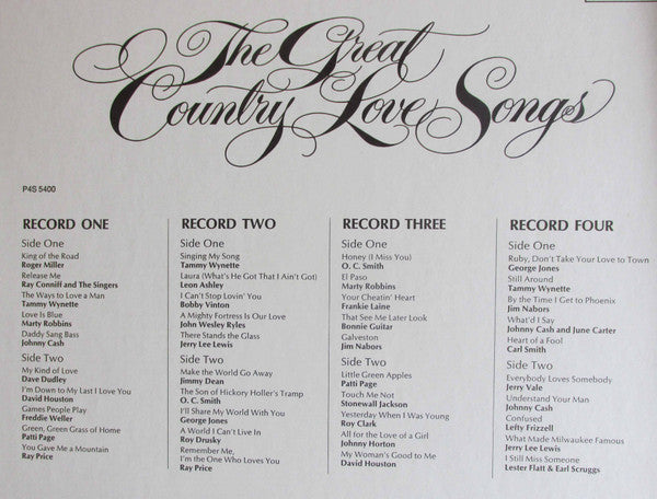 Various - The Great Country Love Songs (NM or M-) (Vinyl LP)