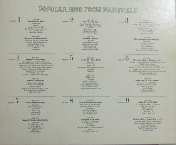 Various - Popular Hits From Nashville. 108 Pop Songs By 25 Great Nashville Stars (VG) (Vinyl LP)