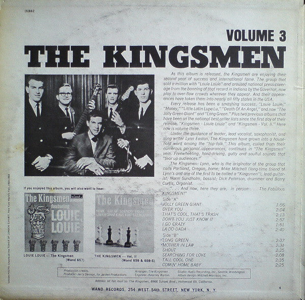 Kingsmen - The Kingsmen Volume 3 (VG) (Vinyl LP)