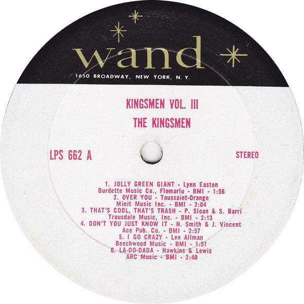Kingsmen - The Kingsmen Volume 3 (VG) (Vinyl LP)