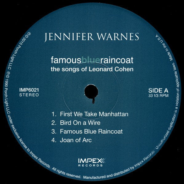 Warnes, Jennifer - Famous Blue Raincoat (The Songs Of Leonard Cohen) (Vinyl, NM or M-) (Vinyl LP)