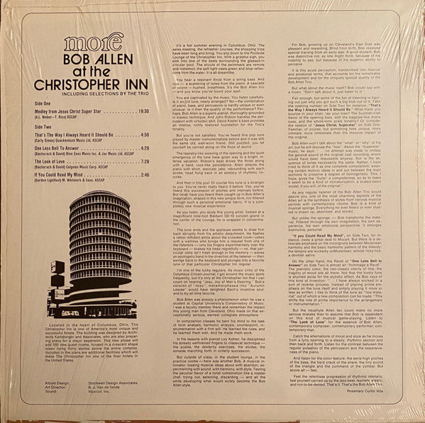 Prahin, Robert Allen - More Bob Allen At The Christopher Inn (VG) (Vinyl LP)