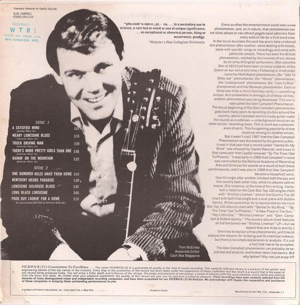 Campbell, Glen - A Satisfied Mind (VG+) (Vinyl LP)