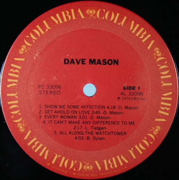 Mason, Dave - Dave Mason (Vinyl, VG+) (Vinyl LP)