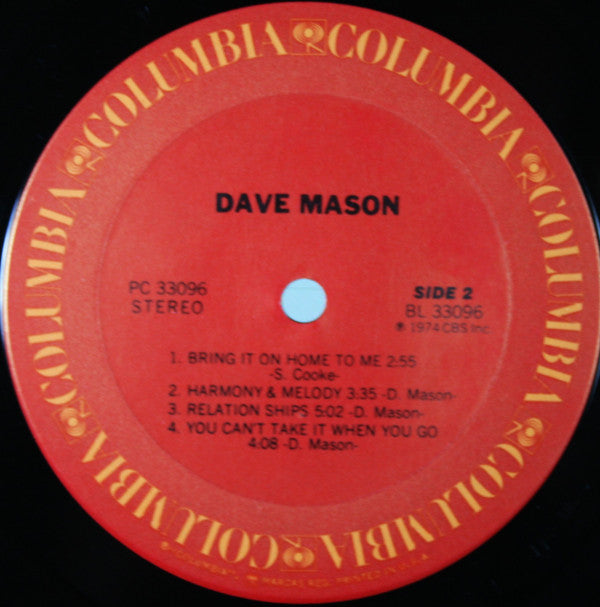Mason, Dave - Dave Mason (Vinyl, VG+) (Vinyl LP)