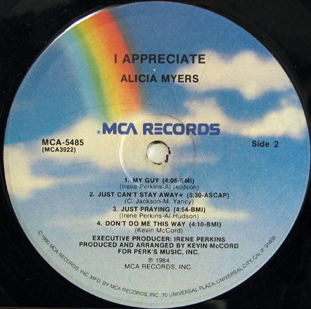 Myers, Alicia - I Appreciate (Vinyl, VG) (Vinyl LP)