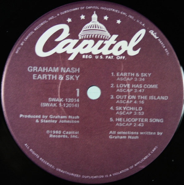 Nash, Graham - Earth & Sky (VG+) (Vinyl LP)