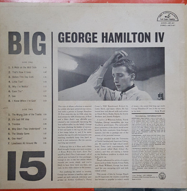 Hamilton, George IV - Big 15 (VG+) (Vinyl LP)