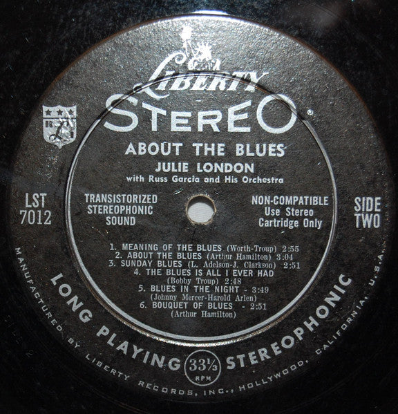 London, Julie - About The Blues (VG+) (Vinyl LP)