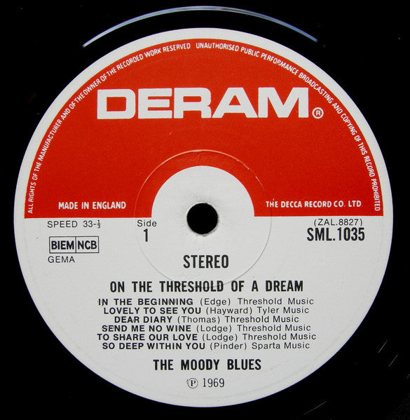 Moody Blues - On The Threshold Of A Dream (VG+) (Vinyl LP)
