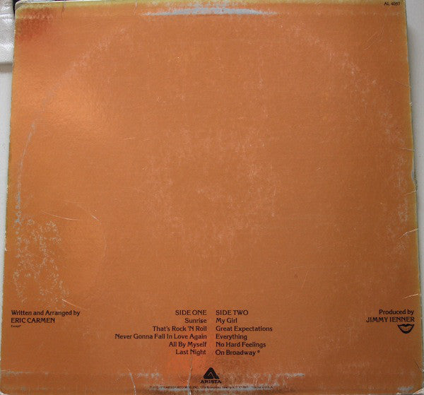 Carmen, Eric - Eric Carmen (VG+) (Vinyl LP)