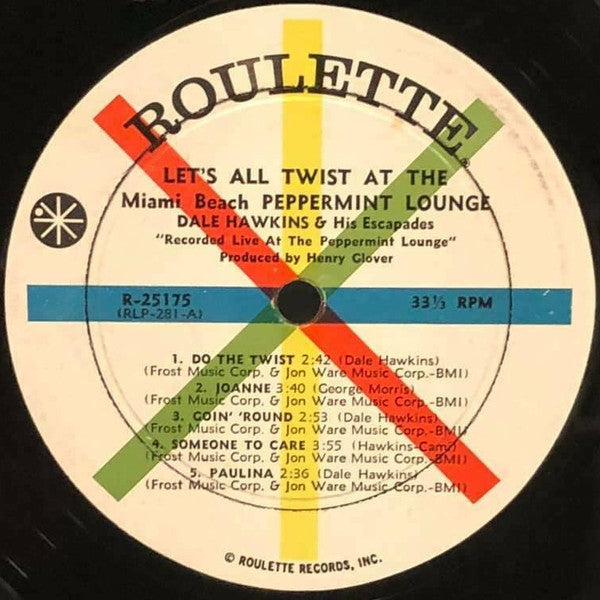 Hawkins, Dale & His Escapades - Let's All Twist At The Miami Beach Peppermint Lounge (VG) (Vinyl LP)