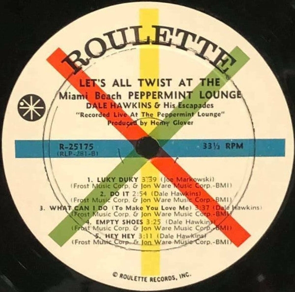 Hawkins, Dale & His Escapades - Let's All Twist At The Miami Beach Peppermint Lounge (VG) (Vinyl LP)