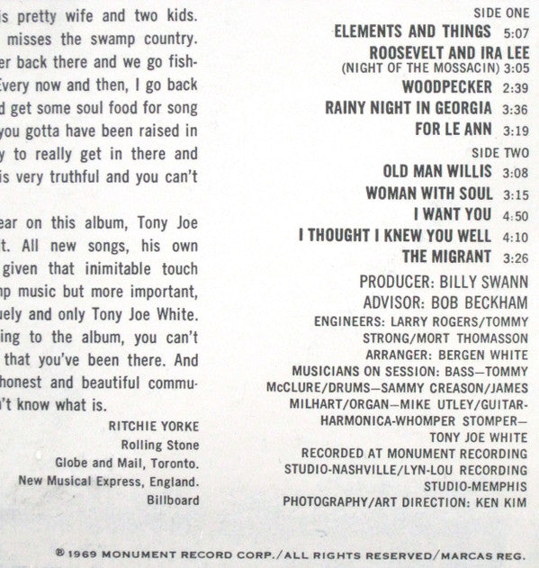 White, Tony Joe - ...Continued (G+) (Vinyl LP)