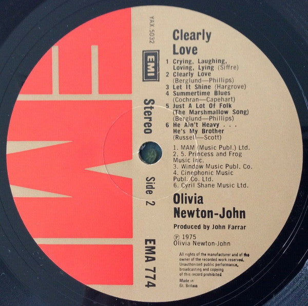 Newton-John, Olivia - Clearly Love (VG+) (Vinyl LP)