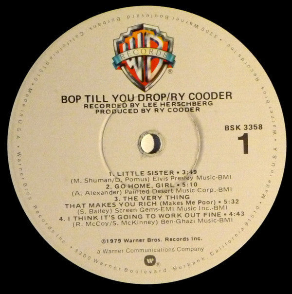 Cooder, Ry - Bop Till You Drop (NM or M-) (Vinyl LP)