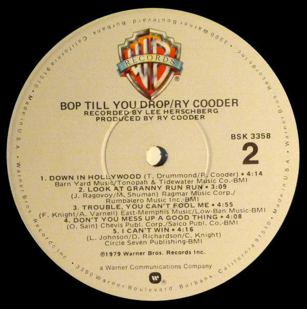 Cooder, Ry - Bop Till You Drop (NM or M-) (Vinyl LP)