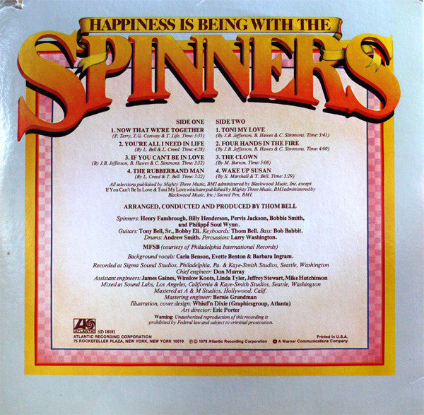 Spinners - Happiness Is Being With The Spinners (Vinyl, VG) (Vinyl LP)