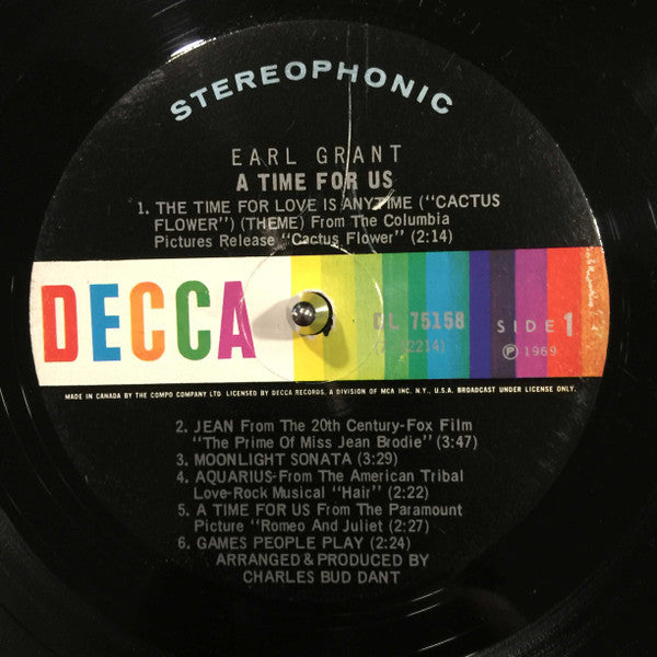 Grant, Earl - A Time For Us (VG+) (Vinyl LP)