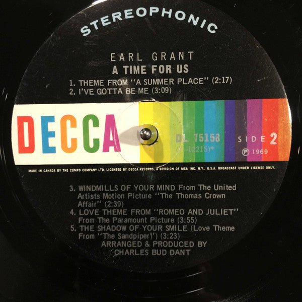 Grant, Earl - A Time For Us (VG+) (Vinyl LP)