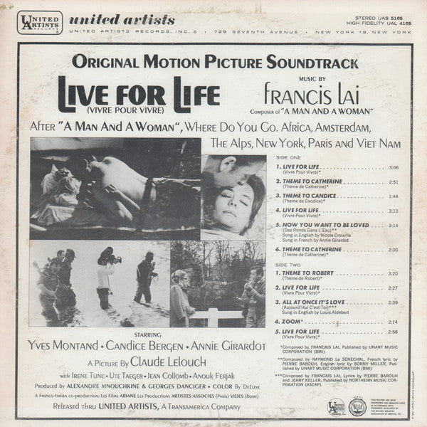 Live For Life = Vivre Pour Vivre (Original Motion Picture Soundtrack) (Vinyl, VG+) (Vinyl LP)