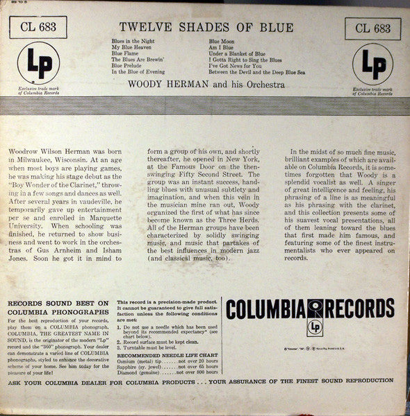 Herman, Woody And His Orchestra - Twelve Shades Of Blue (VG) (Vinyl LP)