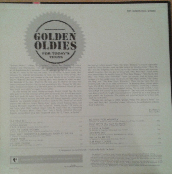 Carroll, David And His Kookettes - Golden Oldies For Today's Teens (Vinyl, VG) (Vinyl LP)
