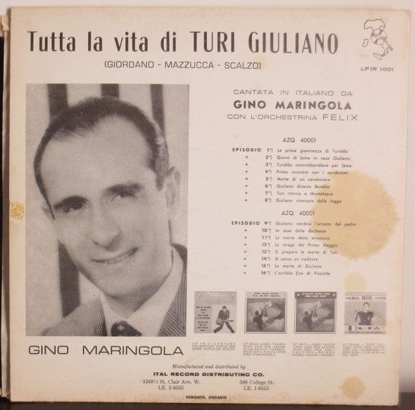 Maringola, Gino - La Vita Di Turi Giuliano (VG) (Vinyl LP)