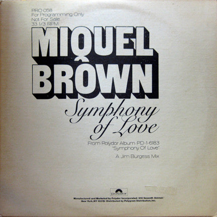 Brown, Miquel - Symphony Of Love (NM or M-) (Vinyl LP)