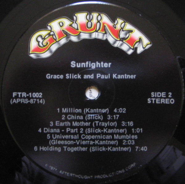Kantner, Paul / Grace Slick - Sunfighter (VG) (Vinyl LP)