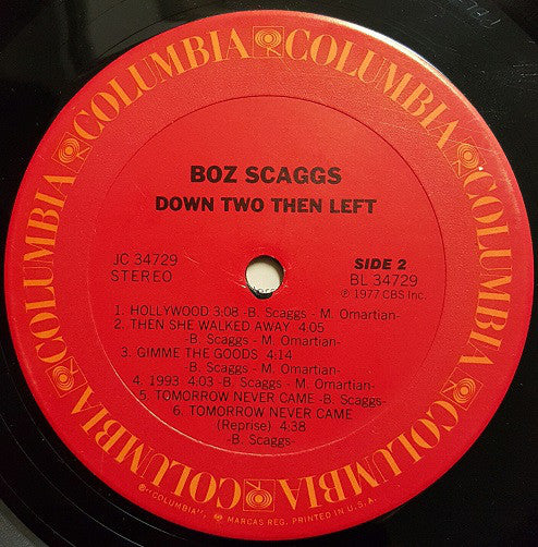 Scaggs, Boz - Down Two Then Left (Vinyl, VG+) (Vinyl LP)