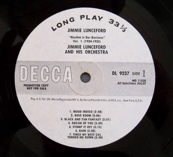 Lunceford, Jimmie And His Orchestra - Rhythm Is Our Business (Vol. 1 1934-1935) (VG+) (Vinyl LP)