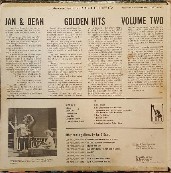 Jan & Dean - Jan & Dean Golden Hits Volume 2 (Vinyl, VG) (Vinyl LP)