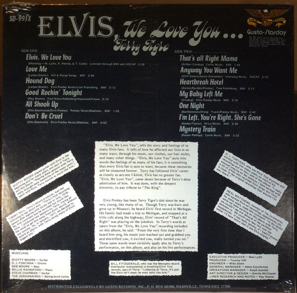 Terry Tigre - Elvis, We Love You (VG+) (Vinyl LP)
